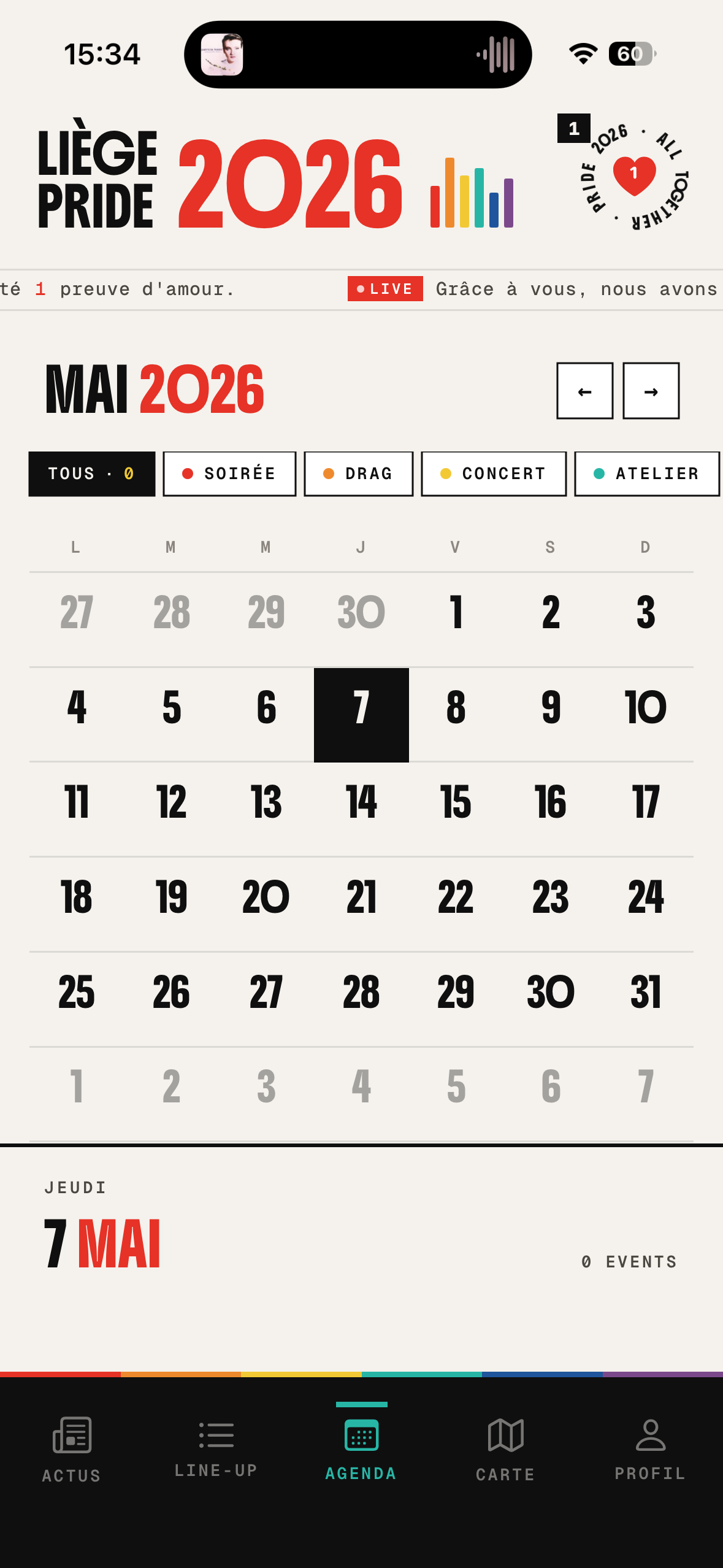 Agenda à l'année